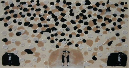 Razgovor na kiši - 47 x 85 cm